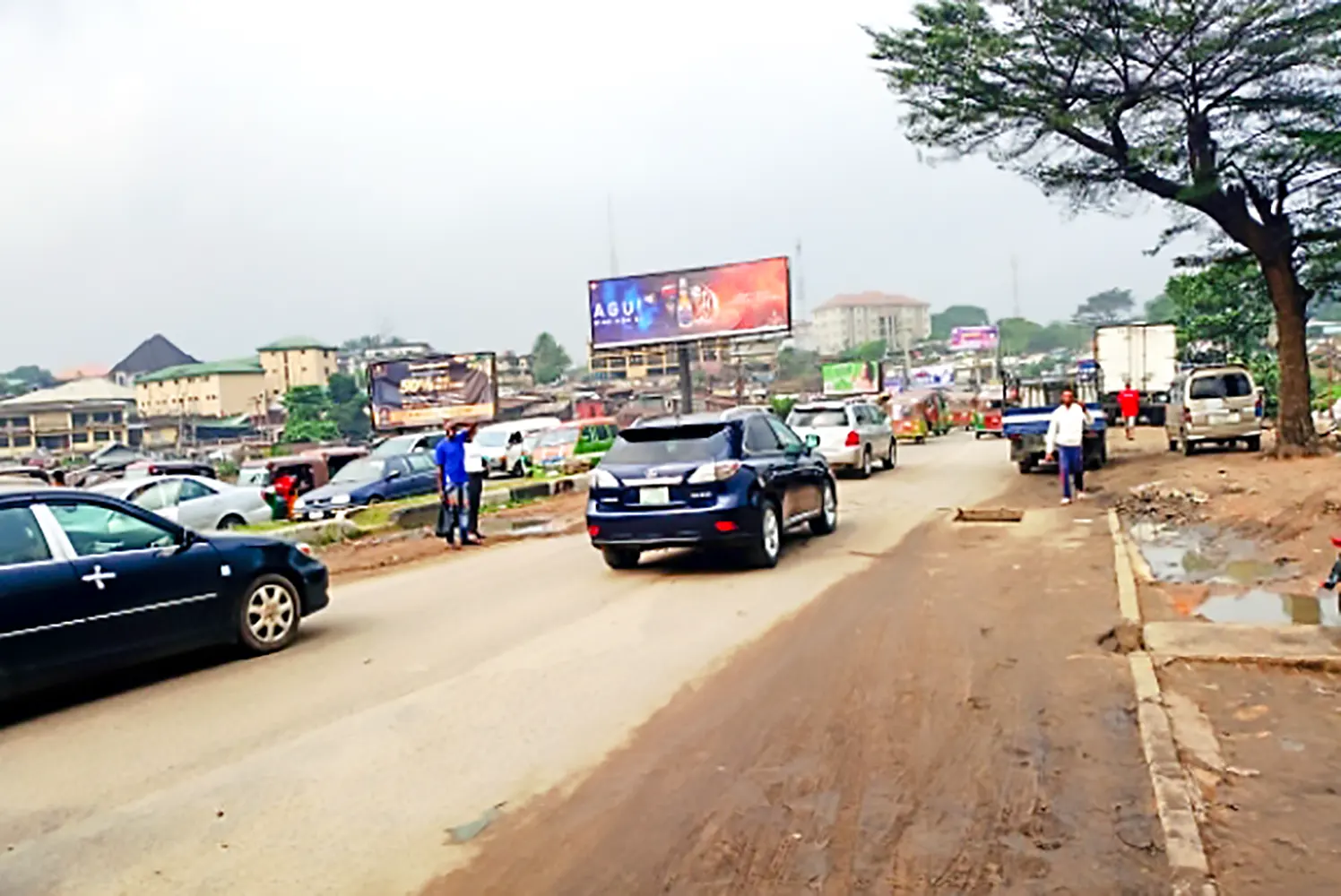 Unipole billboard - Along Aba Road By Ogorhill (Water Side)